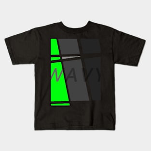 Wavy Stripe Green Kids T-Shirt